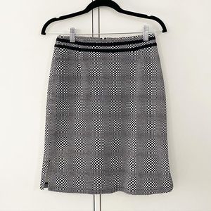 90s vintage black and white optic pencil skirt